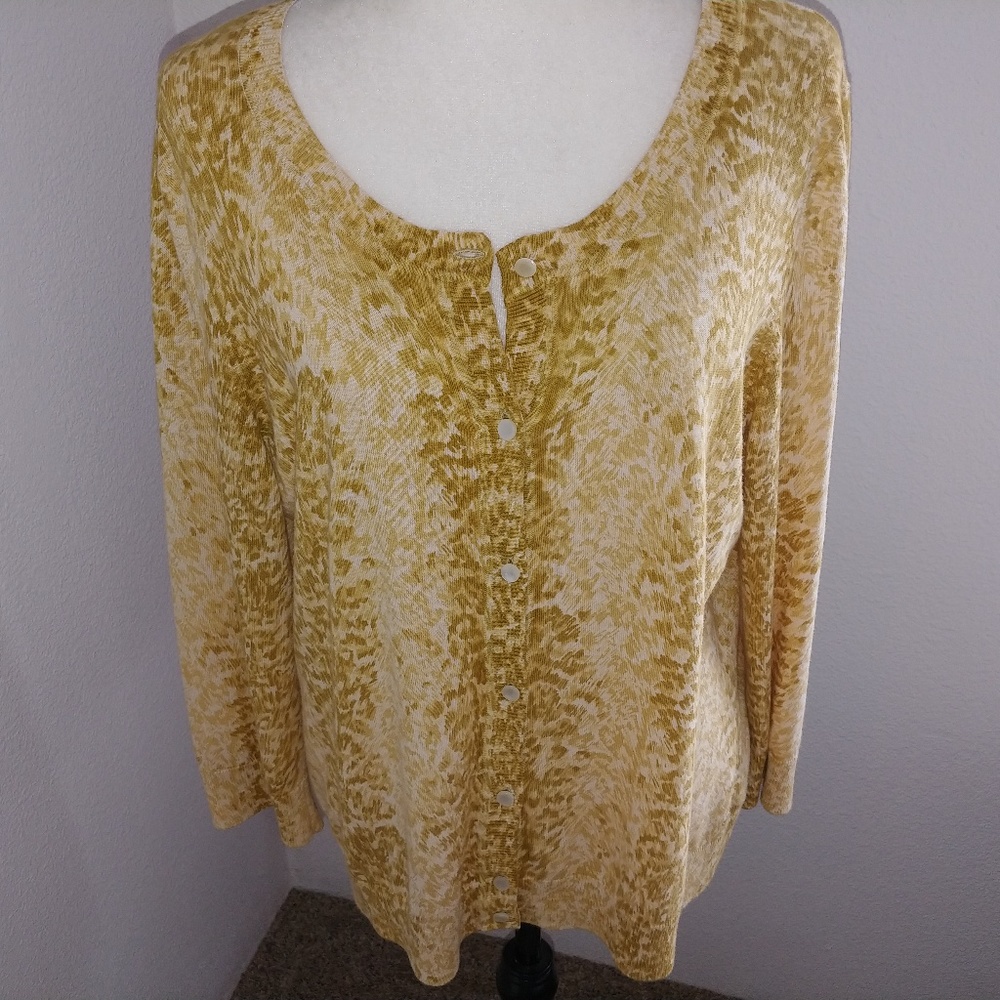 Talbots gold lightweight cardigan